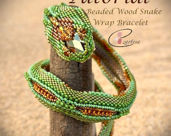 Tutorial de pulsera de cuentas con diseño de serpiente: Patrón de cuentas de semillas (PDF)