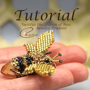 Austėja the Queen of Bees Beaded Pendant Tutorial, Seed Bead Pattern by Ezartesa image 4