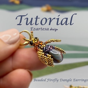 Firefly Earrings Beading Pattern. Beaded Bug Tutorial by Ezartesa