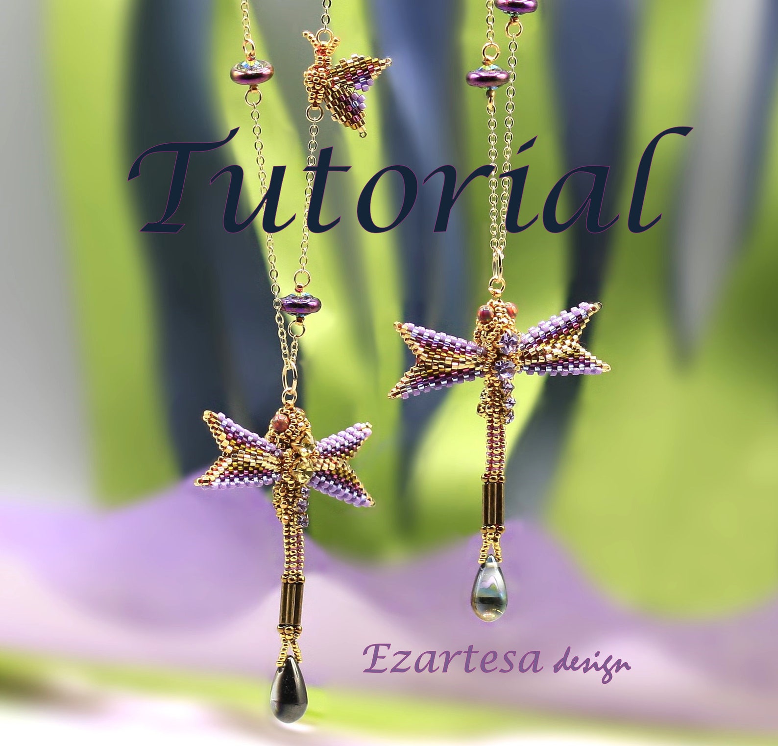 Beaded Dragonfly Drop Necklace Beading Tutorial: Seed Beads and Opals ...