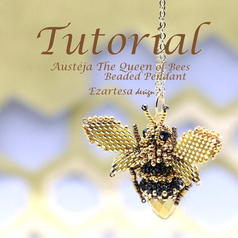 Austėja the Queen of Bees Beaded Pendant Tutorial, Seed Bead Pattern by Ezartesa image 5