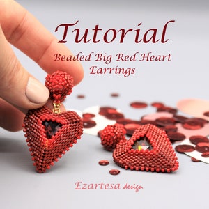 3D Peyote Heart Beading Pattern - SMALL DOTTED HEART ORNAMENT