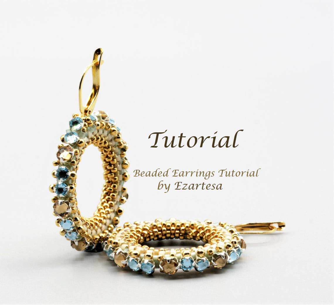 Beaded Small Hoops Earrings Tutorial Pattern With Glass Seed Etsy