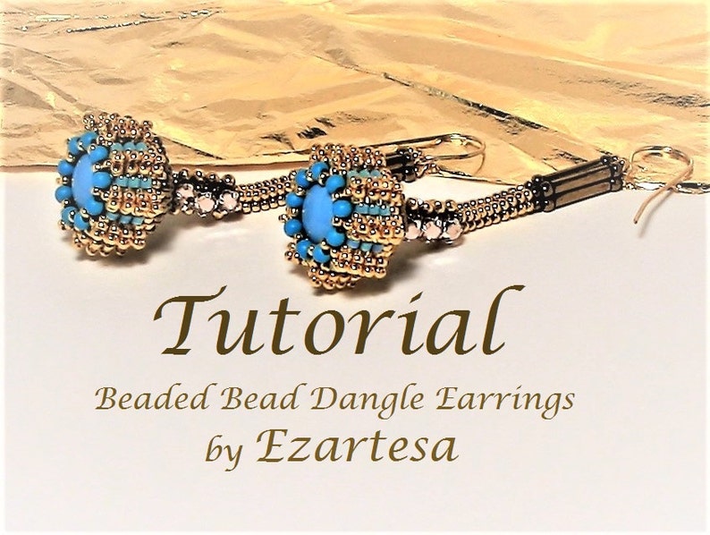 Beaded Bead Dangle Earrings Tutorial Beaded Herringbone Rope Etsy