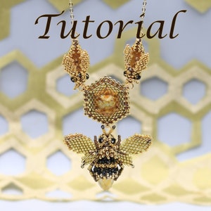 Austėja the Queen of Bees Beaded Pendant Tutorial, Seed Bead Pattern by Ezartesa image 6