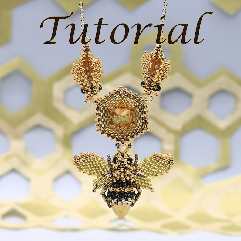 Austėja the Queen of Bees Beaded Pendant Tutorial, Seed Bead Pattern by Ezartesa image 6