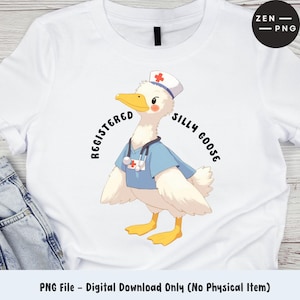 Registrierte Alberne Gans PNG | Lustige trendige Krankenschwester PNG | Niedliches RN Sublimations Design