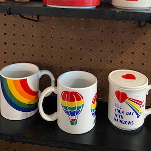 Vintage FTD Novelty Gift Rainbow Mugs