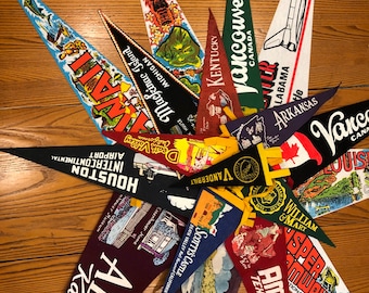 Large Vintage Souvenir Felt Pennant