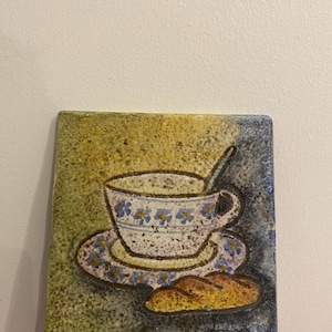 Vintage Piana Bicottura Tradizionale Ceramic Tile Signed
