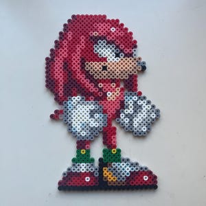 Knuckles Sonic The Hedgehog 3 Perler Bead Retro Sprite Pixel Art
