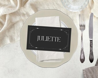 Cartas de tarot para novias, decoración mística para bodas, tarjetas de mesa para Halloween, tarjetas de mesa con temática de bosque, fiesta de cumpleaños de brujas (plantilla personalizada de Canva) - Nyx