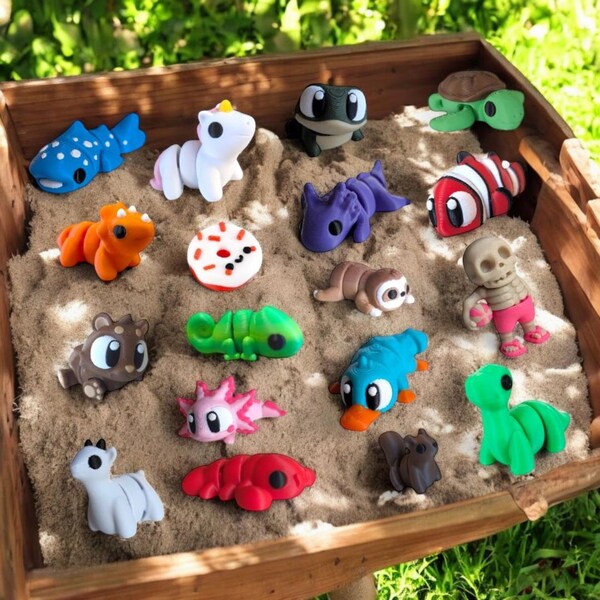 Little Bits Pocket Pals 3D Printed, Mini Articulated Fidget, Desk or Toy