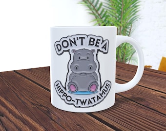 Taza Hippotwatamus: Taza de cerámica original con un divertido diseño de hipopótamo