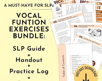 Vocal Function Exercises Bundle – SLP Guide, Handouts, Log, Posters (PDF Download)