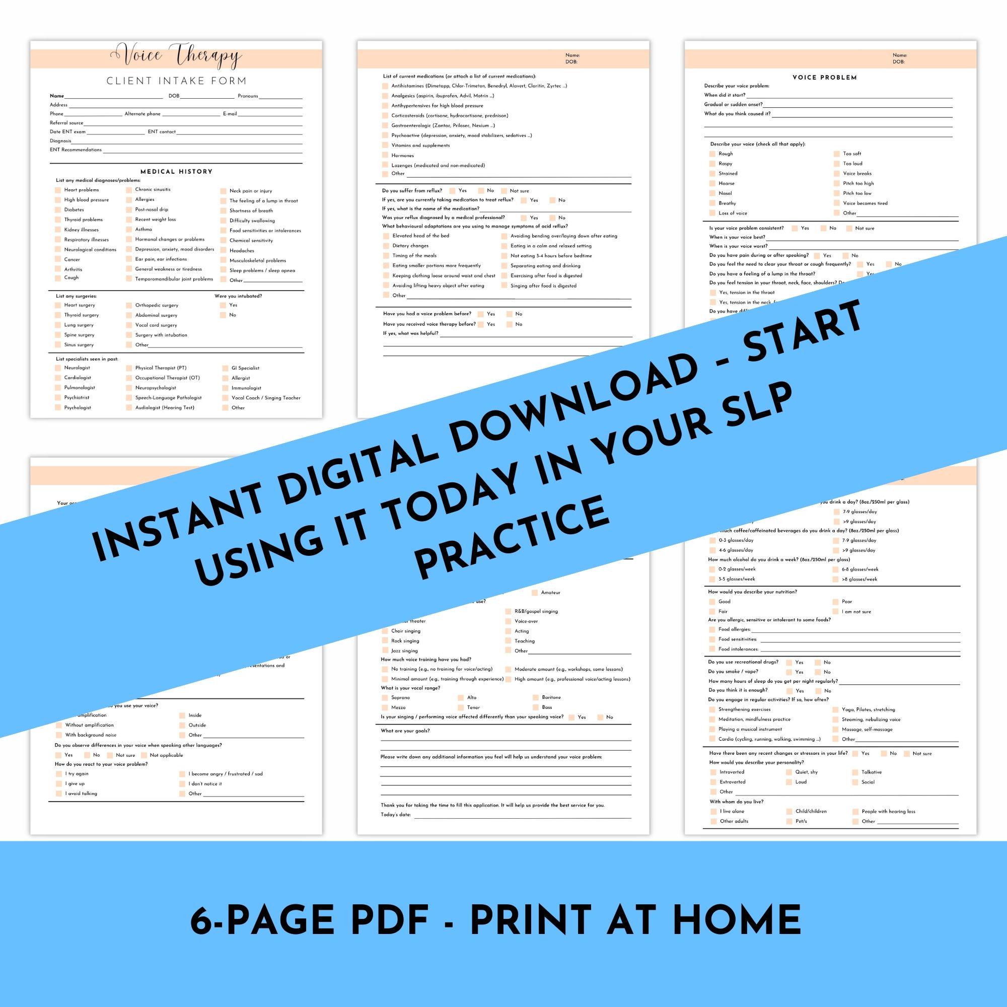 Cfy Slp Interval Form.pdf SLP Voice Therapy Client Intake Form | Voice Patient Assessment (PDF ...