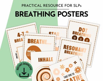 Breathing Posters | SLP Office Wall Art (Digital Download) | Visual Guides and Therapy Tools
