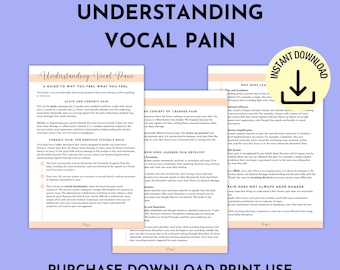 Understanding Vocal Pain Handout for Patients | SLP Therapy Tool (PDF Download)