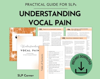 Understanding Vocal Pain SLP Guide | Voice Therapy Tools (PDF Download)