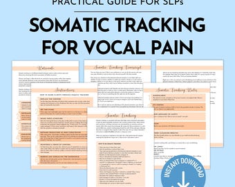 Somatic Tracking for Vocal Pain | SLP Therapy Handout and Worksheets (PDF Download)
