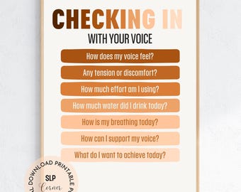 Voice Therapy Poster | Vocal Health Self-Assessment (Digital Download)