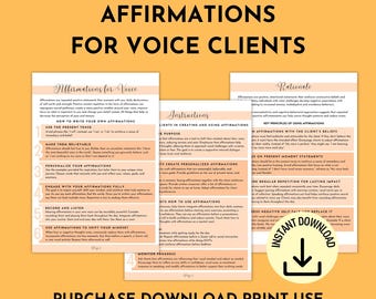 Affirmations for Voice Therapy | SLP Counseling Tool (PDF Download)