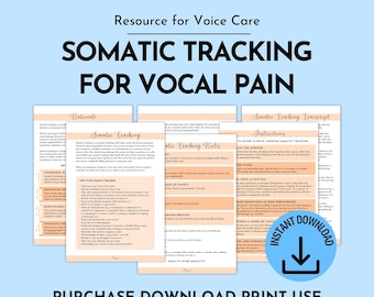 Somatic Tracking for Vocal Pain | SLP Therapy Handout and Worksheets (PDF Download)