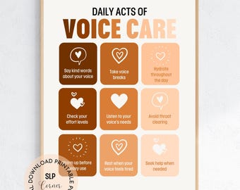 Voice Care Poster | SLP Decor, Vocal Health Tips (Digital Download)