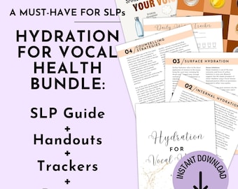 Hydration for Vocal Health Bundle – SLP Guide, Handouts, Trackers and Posters (PDF Download)