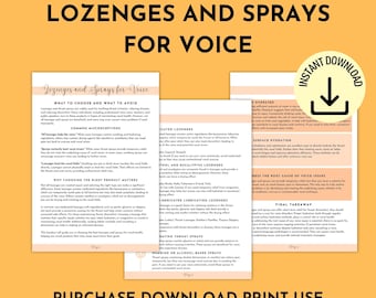 Lozenges & Sprays for Voice Handout | SLP Therapy Tools (PDF)