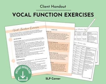 Vocal Function Exercises Handout | SLP Therapy Tool - Handout and Tracker (PDF Download)
