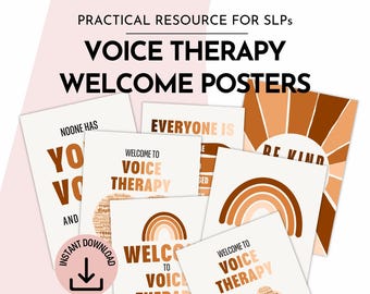 Voice Therapy Welcome Posters | SLP Office Wall Art (Digital Download)