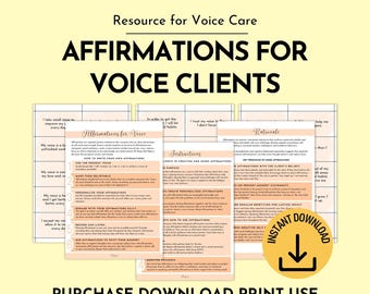 Affirmations for Voice Therapy | SLP Counseling Tool (PDF Download)
