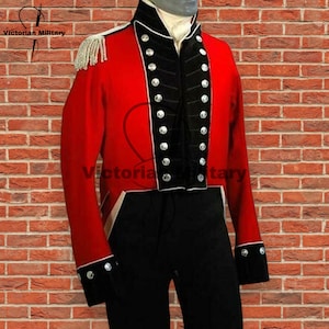 New British Regiment Officer Red Wool Military Jacket | Men's Historical Reenactment Uniform | Ceremonial Officer Coat | Custom Fit