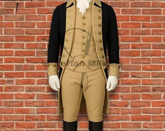 Men's Revolutionary War Officer Uniform: Colonial Wool Costume