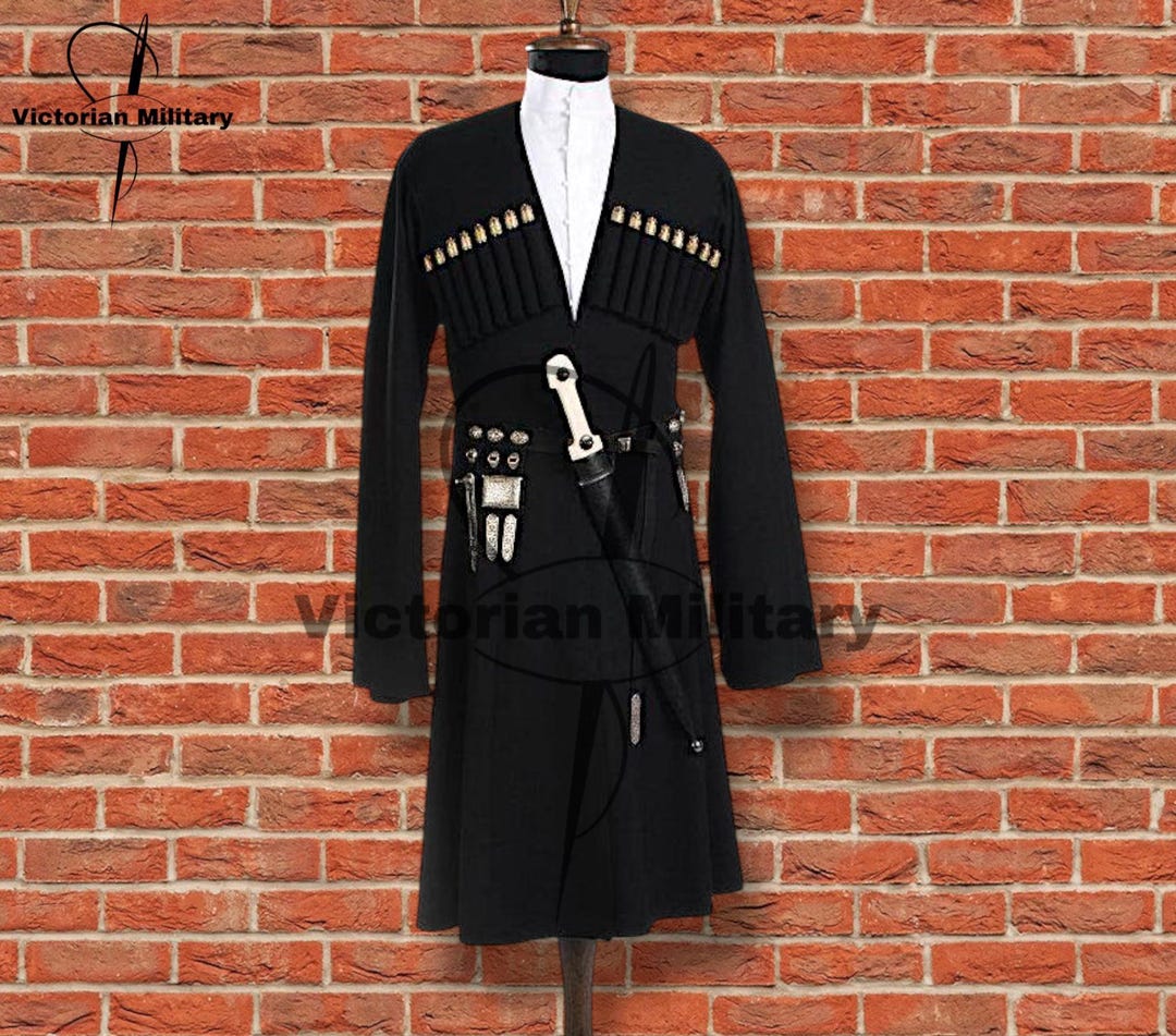 Handmade Black Wool Georgian Chokha: Traditional Dance Costume - Etsy