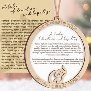 Wooden Elephant Ornament, Thank You for Being My Elephant Gift, Symbol of Sisterhood and Strength, Best Friend Gift for Women, Sisters,Tribe