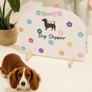 Personalized Dog Name Gate, Customized Dog Stopper, Free Standing Wooden Dog Stair Gate, Pet Door Stopper, Sausage Dog Stopper, Dog Mom Gift
