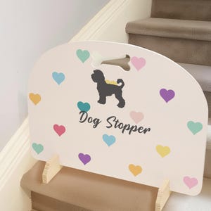 Customised Dog Stopper, Personalized Dog Name Gate, Free Standing Wooden Dog Stair Gate, Pet Door Stopper, Sausage Dog Stopper, Dog Mom Gift