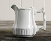Vintage White Farmhouse Pitcher, Two s Company