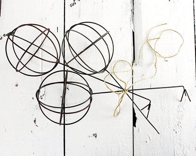 3 Vintage Wire Topiary Forms Etsy
