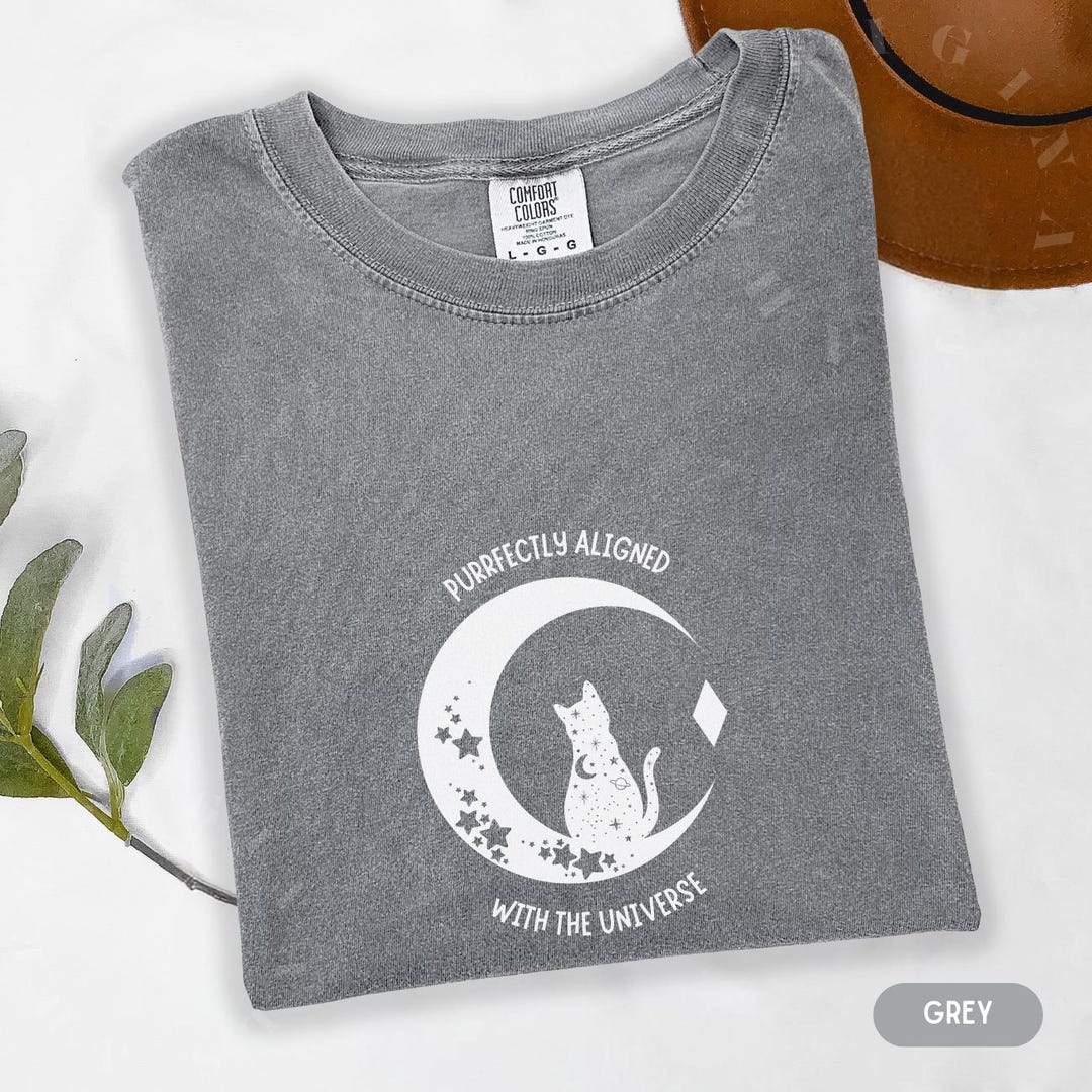 Purrfectly Aligned With the Universe T-shirt, Universe Cat Tee, Cosmic ...