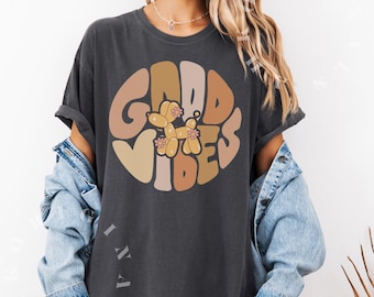 Retro Shirt, Good Vibes Shirt, Peace Shirt, Kindness Shirt, Hippie Shirt, Retro Inspired Design, Positive Vibes Shirt, Inspirational