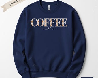 Sudadera de café, regalo para amantes del café, sudadera con clima cafetero, camiseta de otoño, camiseta de Halloween, sudadera de calabaza