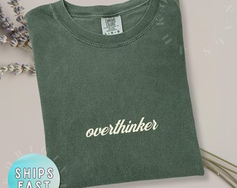 Overthinker T-shirt | Minimalist Tee, Unisex Soft Tee | Casual Gift for Deep Thinkers | Perfect for Birthdays, Self-Care, Cozy Days