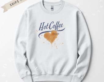 Sudadera de café caliente, unisex, cuello redondo, ideal para amantes del café, regalo de cumpleaños, moda de otoño, sudadera de invierno.