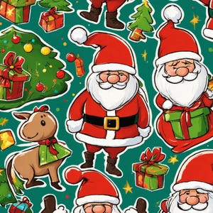 Hassan Digital Christmas Stickers | PNG Files for Digital Planners & Printable Sticker Sheets