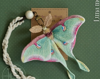 Embroidered Moth of the World  Bag Charm: Cosplay, Halloween Accessory