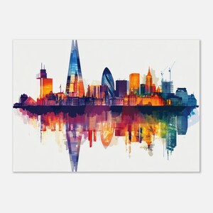 Poster classico in carta semi-lucida con skyline di Londra
