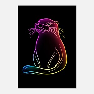Poster in carta semi-lucida classica Neon Otter A3 (29,7 x 42 cm)